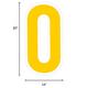 Yellow Number (0) Corrugated Plastic Yard Sign, 30in